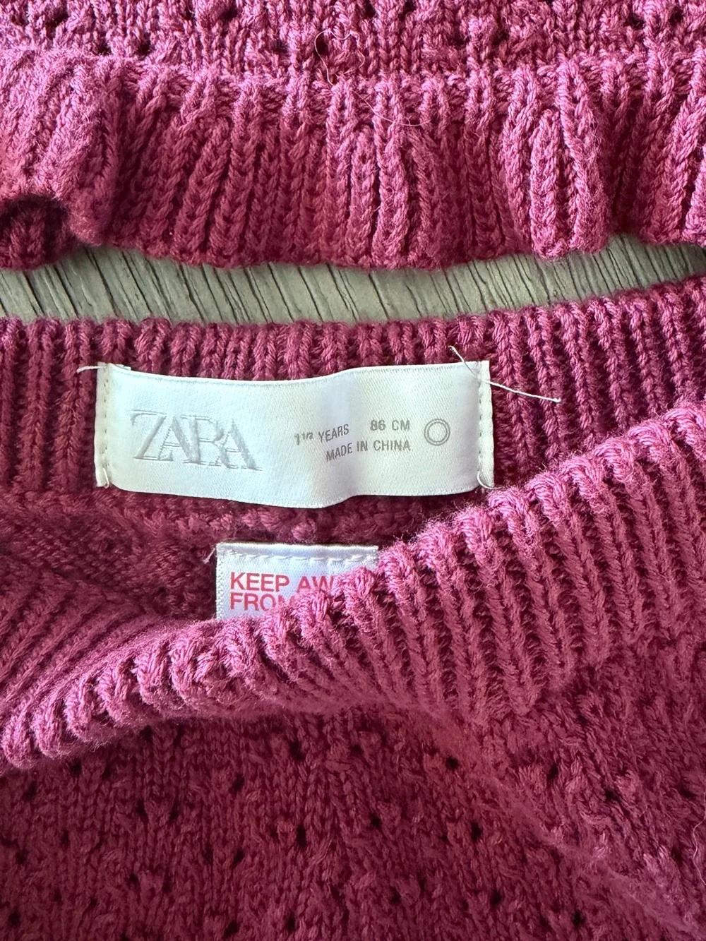 Zara Girls Knit Tank & Shorts Set in Berry with Crochet Trim size 1 1/2